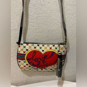 Brighton Love & Joy Zip Top Pouch Purse Bag with Crossbody Strap New